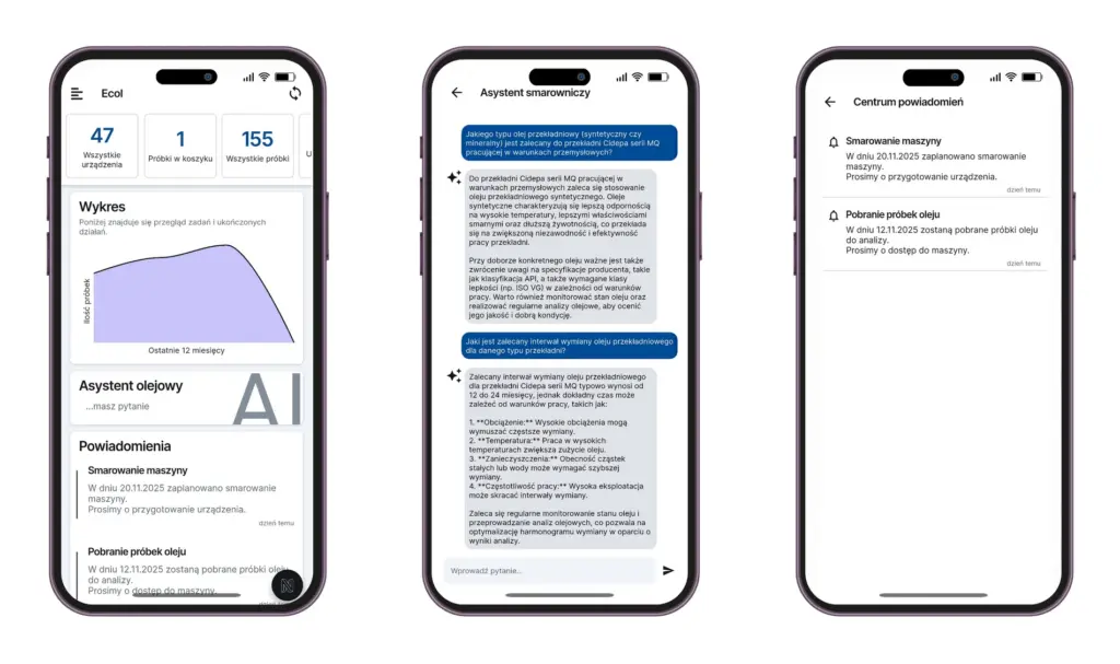 screeny z aplikacji Smart Ecol