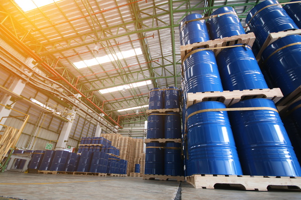 Chemical tank in storage yard